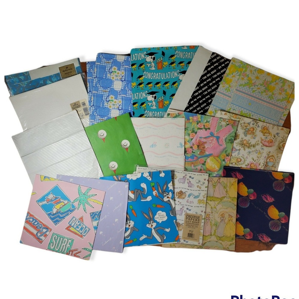 VINTAGE WRAPPING PAPER LOT All Occasions!!! GREAT DESIGNS Wedding‎ Hallmark